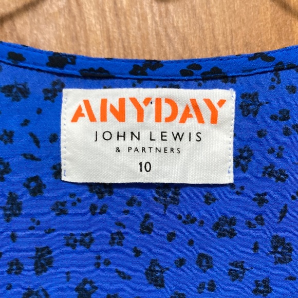 Blue and Black Floral Print Dress - Picture 2 of 6